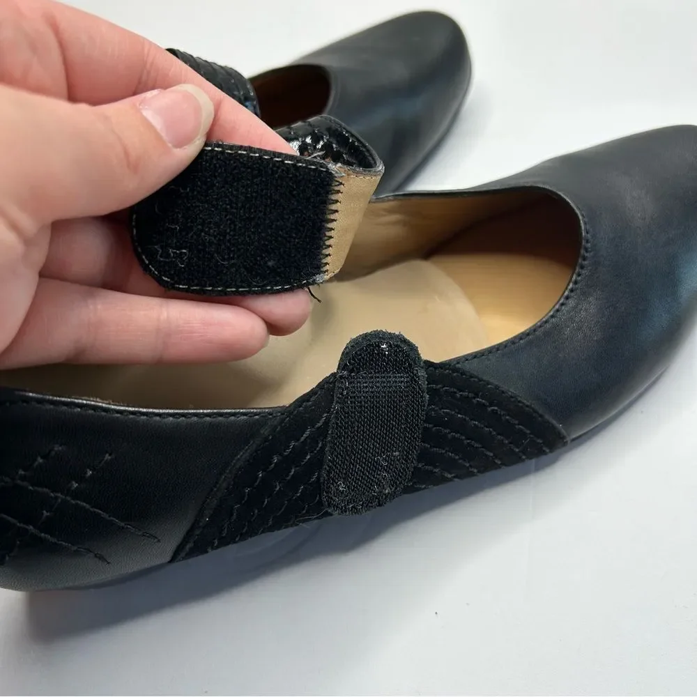ZIeRA Black Mary Jane Leather Shoes with Strap 37